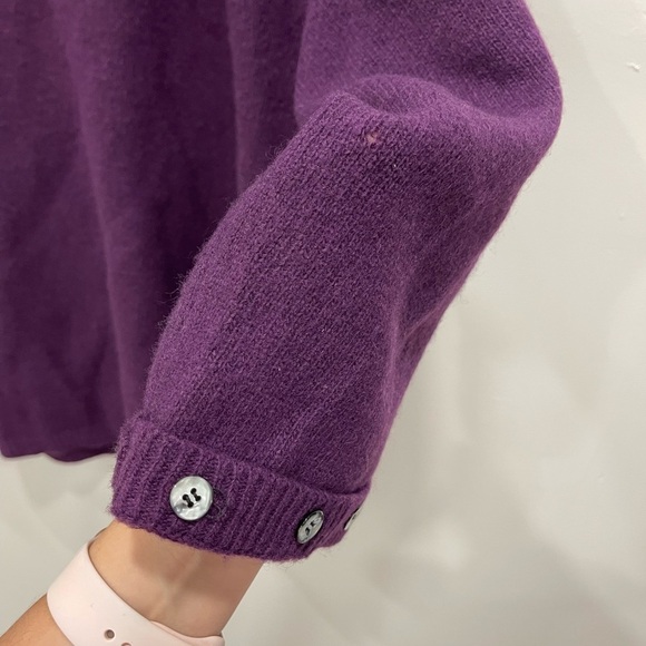 Pastille Vintage Knit Blazer Jacket Skirt Set Purple Lambswool Medium Button - Picture 9 of 11